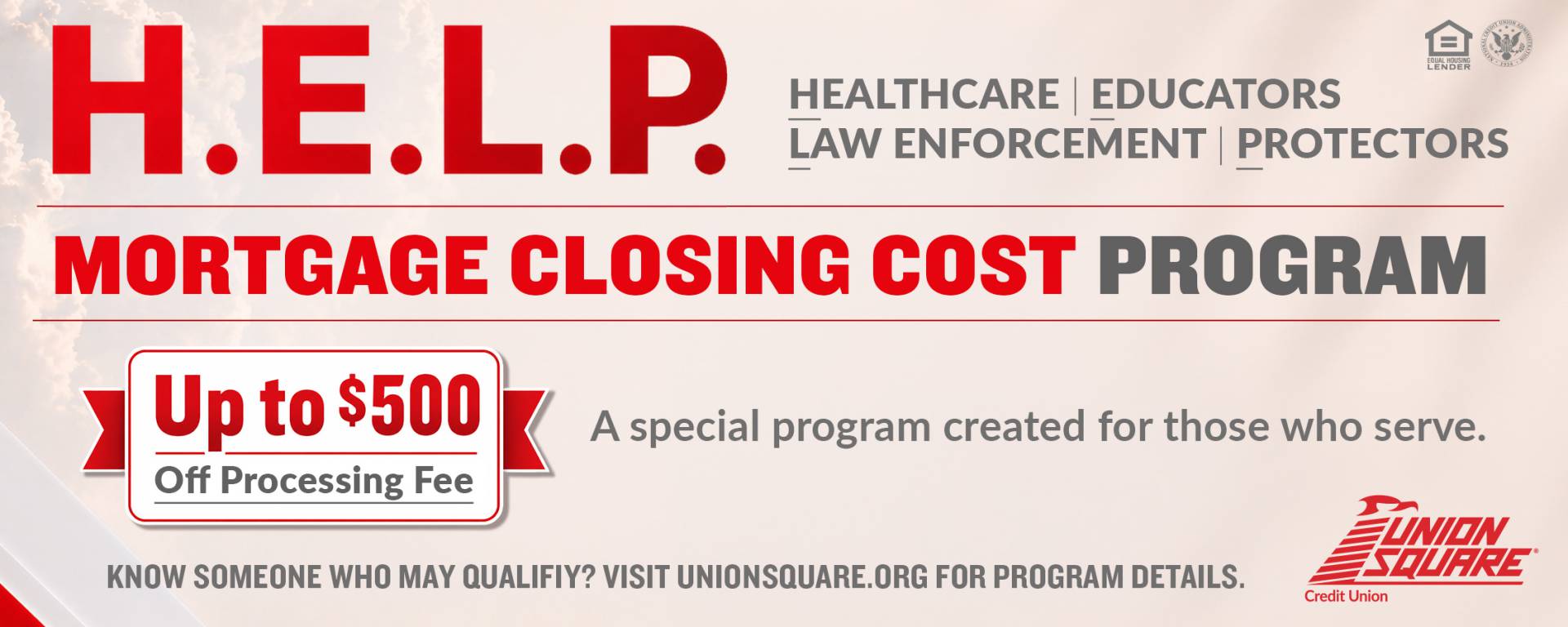 H.E.L.P. Mortgage Closing Cost Program for those who serve
