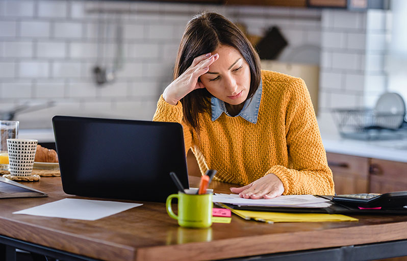 Young woman doing research on her phone