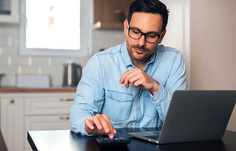 Woman working on laptop